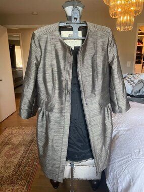 Burberry London Silver Metallic Coat